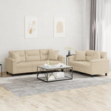 vidaXL 2-delige Loungeset met kussens microvezelstof taupe