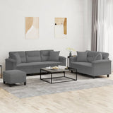 vidaXL 2-delige Loungeset met kussens microvezelstof taupe