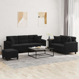 vidaXL 2-delige Loungeset met kussens microvezelstof taupe