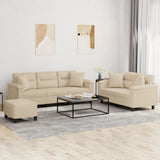 vidaXL 2-delige Loungeset met kussens microvezelstof taupe