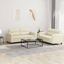 vidaXL 2-delige Loungeset met kussens kunstleer zwart