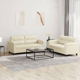 vidaXL 2-delige Loungeset met kussens kunstleer zwart