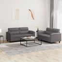 vidaXL 2-delige Loungeset met kussens kunstleer zwart
