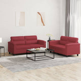 vidaXL 2-delige Loungeset met kussens kunstleer zwart