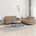 vidaXL 2-delige Loungeset met kussens kunstleer zwart