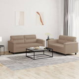 vidaXL 2-delige Loungeset met kussens kunstleer zwart