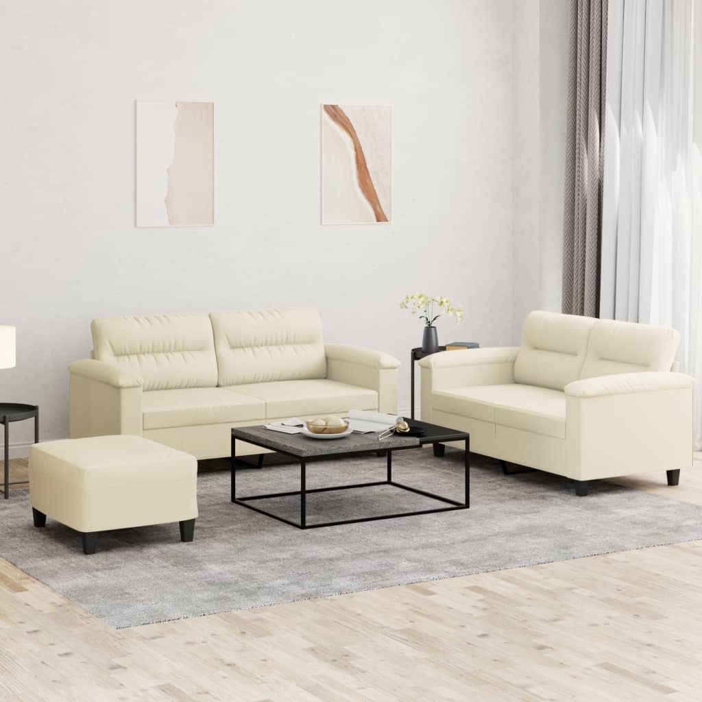 vidaXL 2-delige Loungeset met kussens kunstleer zwart