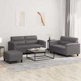 vidaXL 2-delige Loungeset met kussens kunstleer zwart