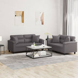 vidaXL 2-delige Loungeset met kussens kunstleer zwart