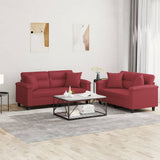 vidaXL 2-delige Loungeset met kussens kunstleer zwart