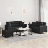 vidaXL 2-delige Loungeset met kussens kunstleer zwart