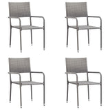 vidaXL 3-Piece Garden Dining Set Poly Rattan and Steel Grey and Black