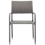 vidaXL 3-Piece Garden Dining Set Poly Rattan and Steel Grey and Black