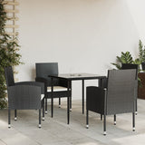 vidaXL 3-Piece Garden Dining Set Poly Rattan and Steel Black