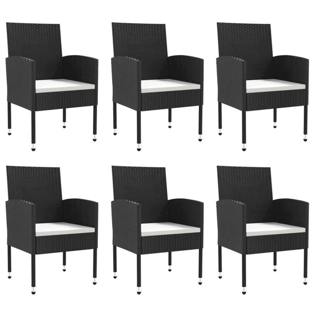 vidaXL 3-Piece Garden Dining Set Poly Rattan and Steel Black