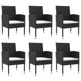 vidaXL 3-Piece Garden Dining Set Poly Rattan and Steel Black