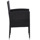 vidaXL 3-Piece Garden Dining Set Poly Rattan and Steel Black