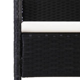vidaXL 3-delige Tuinset poly rattan en staal zwart