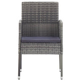 vidaXL 3-delige Tuinset poly rattan en staal grijs en zwart