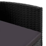 vidaXL 3-delige Tuinset poly rattan en staal zwart