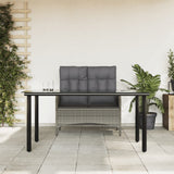 vidaXL 2-Piece Garden Lounge Set with Cushions Poly Rattan Grey