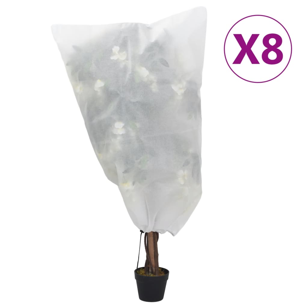 vidaXL Plantenhoezen met trekkoord 8 st 70 g/m² 0,8x0,8 m