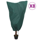 vidaXL Plantenhoezen met trekkoord 8 st 70 g/m² 0,8x0,8 m