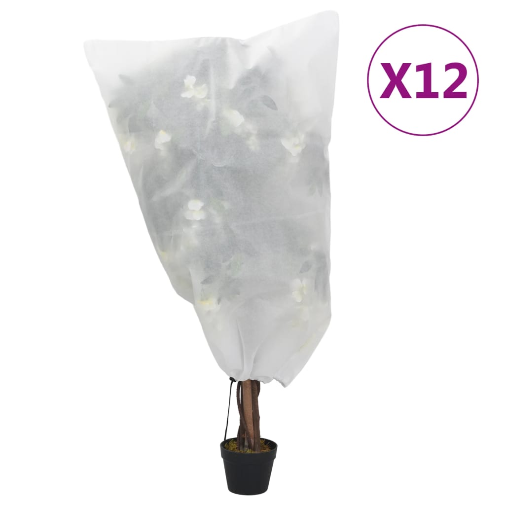 vidaXL Plantenhoezen met trekkoord 8 st 70 g/m² 0,8x0,8 m