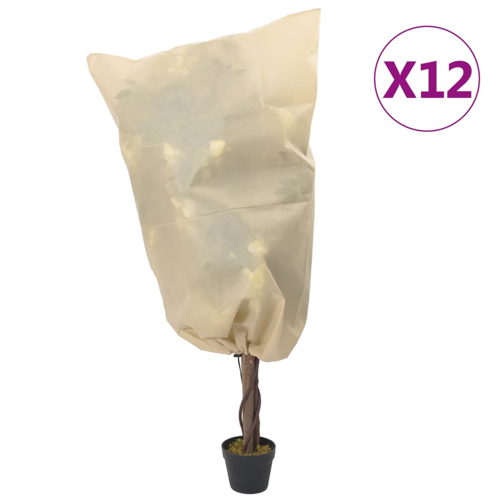 vidaXL Plantenhoezen met trekkoord 8 st 70 g/m² 0,8x0,8 m