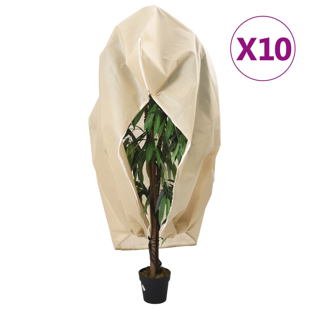vidaXL Plantenhoezen met ritssluiting 4 st 70 g/m² 1x1,55 m