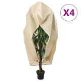 vidaXL Plantenhoezen met ritssluiting 4 st 70 g/m² 1x1,55 m
