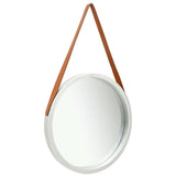 vidaXL Wall Mirror with Strap 40 cm White