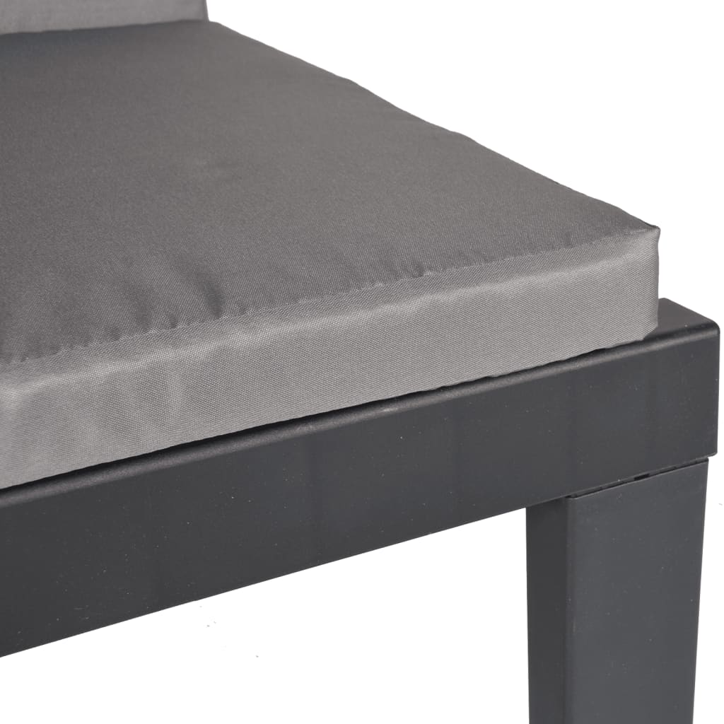 vidaXL 3-delige Loungeset met kussens PP antracietkleurig