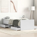 vidaXL Bedframe met hoofd- en voeteneinde wit 100x200 cm
