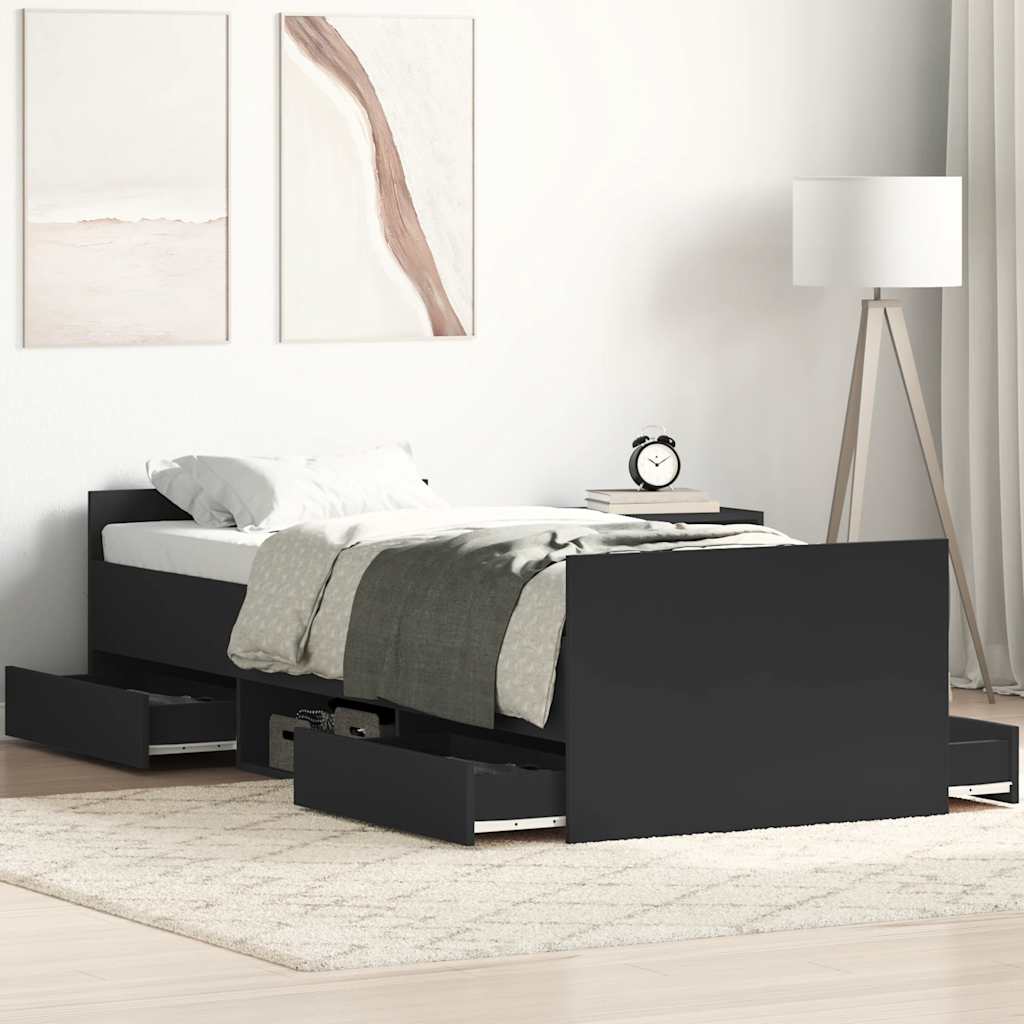 vidaXL Bedframe met hoofd- en voeteneinde wit 100x200 cm