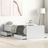 vidaXL Bedframe met hoofd- en voeteneinde wit 100x200 cm