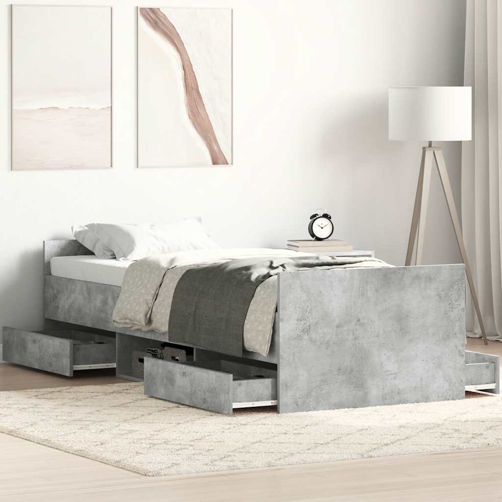 vidaXL Bedframe met hoofd- en voeteneinde wit 100x200 cm