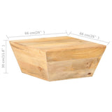 vidaXL Coffee Table V-Shaped 66x66x30 cm Solid Mango Wood