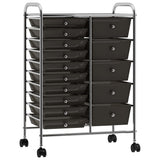 vidaXL Opbergtrolley met 4 lades mobiel kunststof zwart