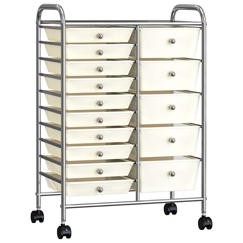 vidaXL Opbergtrolley met 4 lades mobiel kunststof zwart