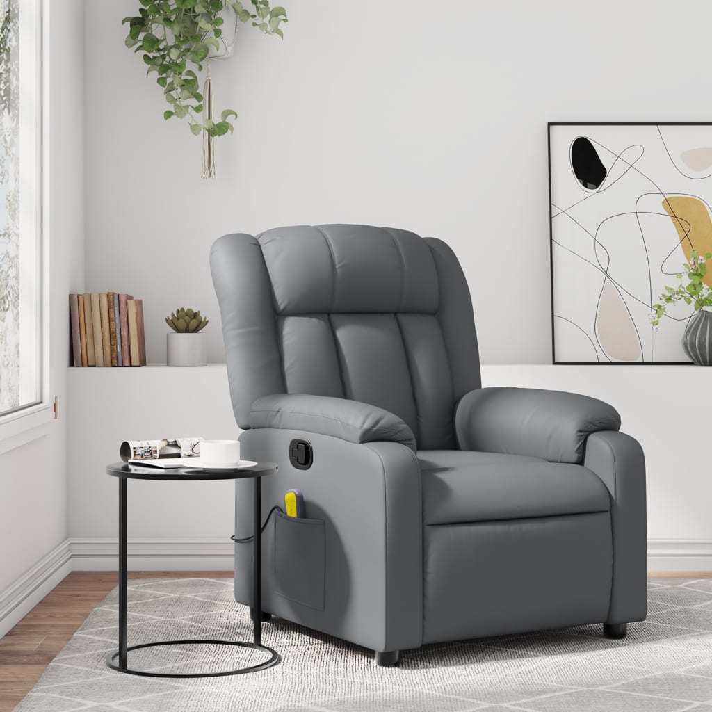 vidaXL Massagestoel van zwart kunstleer