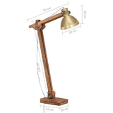 vidaXL Floor Lamp E27 Solid Mango Wood White