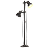 vidaXL Vloerlamp met 2 lampenkappen E27 gietijzer zilverkleurig