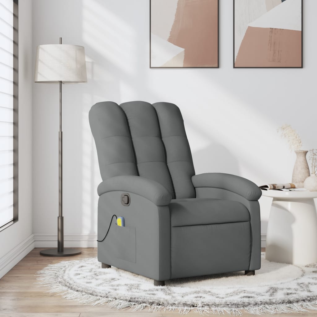 vidaXL Massagestoel met lichtgrijze stof