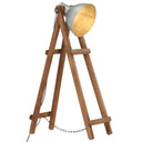 vidaXL Vloerlamp E27 massief mangohout zilverkleurig