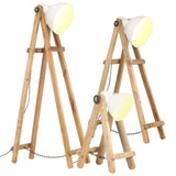 vidaXL Vloerlampen 3 st E27 massief mangohout zilverkleurig
