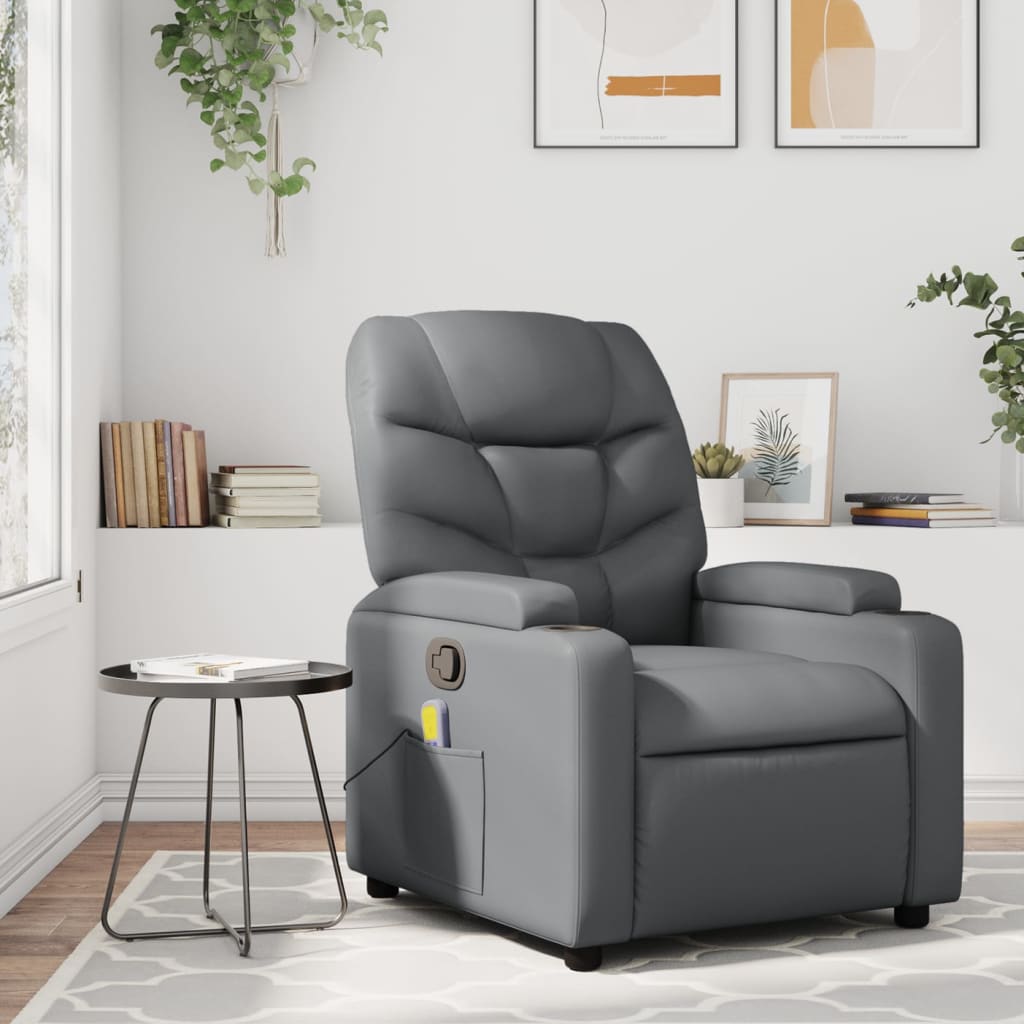 vidaXL Massagestoel van zwart kunstleer