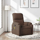 vidaXL Fauteuil de massage en tissu microfibre marron