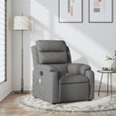 vidaXL Massage Recliner with Light Grey Fabric