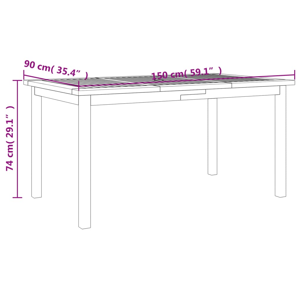 vidaXL 3-delige Tuinset massief acaciahout